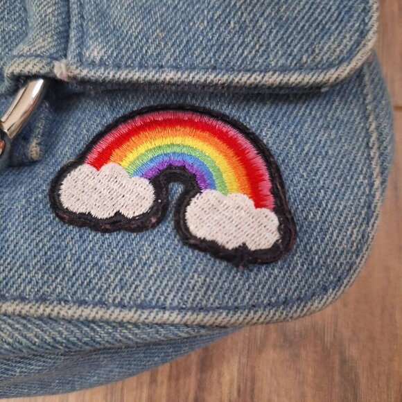 Embroidered Patch whimsical Jean Purse - Picture 13 of 13